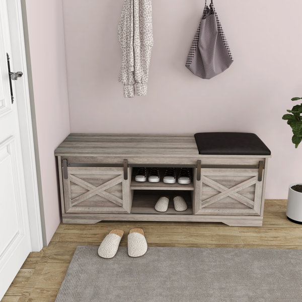 Gracie Oaks 47 Inch Modern Farmhouse Sliding X Barn Door Litterbox